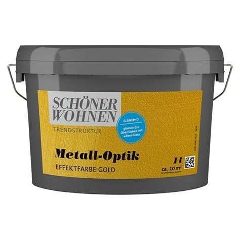 SCHÖNER WOHNEN Farbe Trendstruktur Effektfarbe Metalloptik Gold 1 l