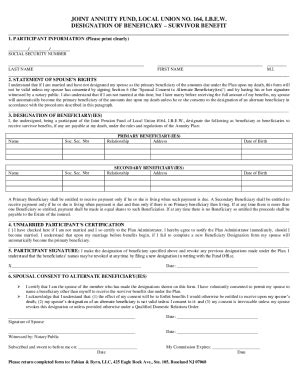 Fillable Online Distribution Form Joint Annuity Fund Of Fax Email