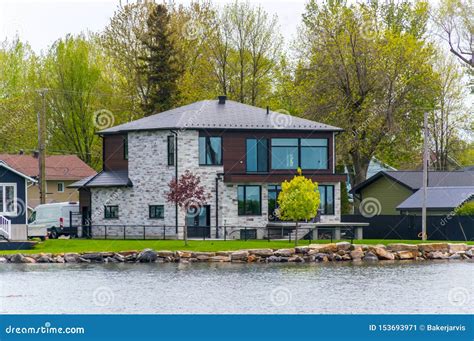 Luxury House In Montreal On The Waterfront Stock Image Image Of