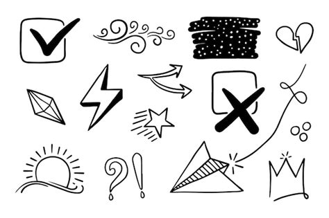 Premium Vector Doodle Element Vector Set For Concept Design