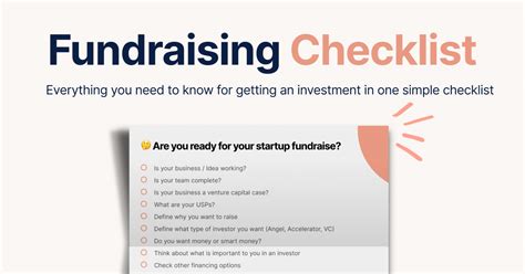 StartUp Fundraising Checklist