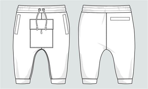 Sweatpants technical fashion Fashion flat sketch vector illustration ...