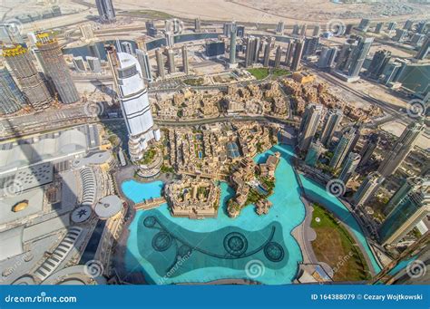 Aerial View of Downtown Dubai from the Tallest Building in the World ...