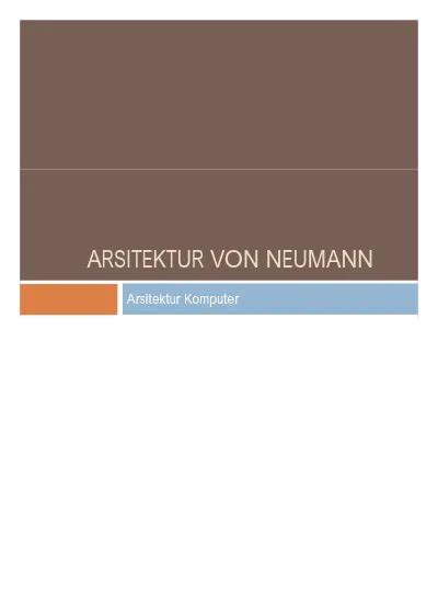 Arsitektur Von Neumann Arsitektur Komputer