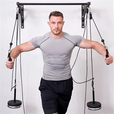 Wall Mounted Diy Fitness Pulley Cable Machine System Biceps Triceps Strength Trainning