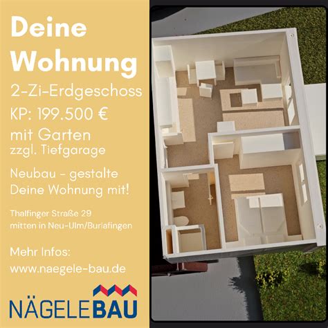 perfekte 2 Zi Neubauwohnung für Singles mit kleinen Garten