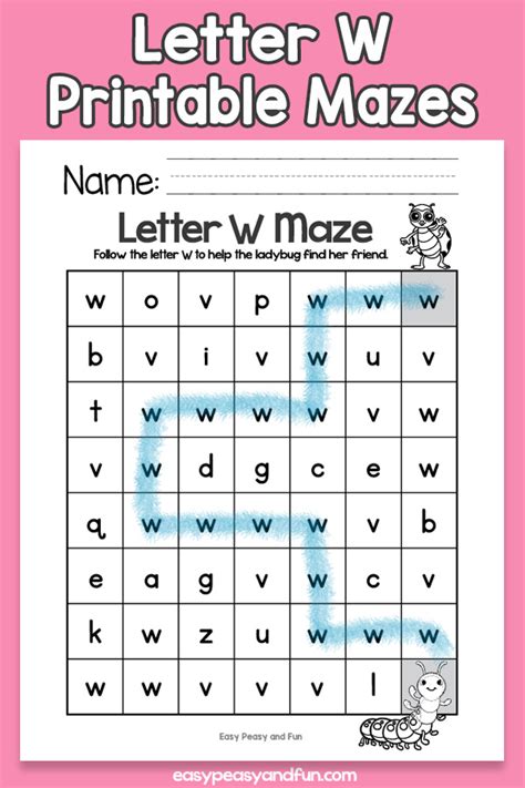 Letter W Mazes Easy Peasy And Fun Membership