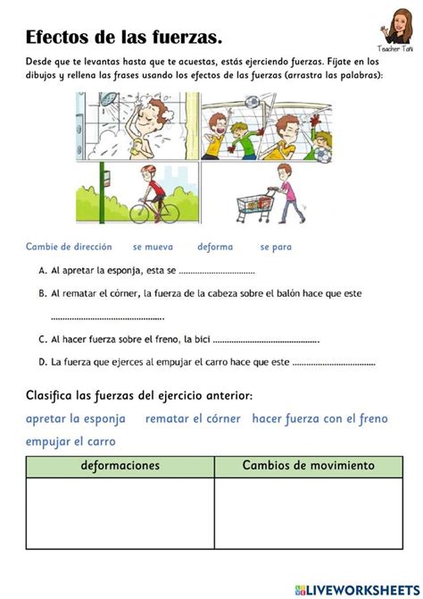 Ficha online de Las fuerzas para 3º primaria Puedes hacer los