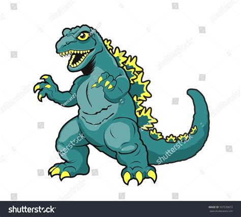 Cartoon Godzilla Vector Illustration Stock Vector Royalty Free