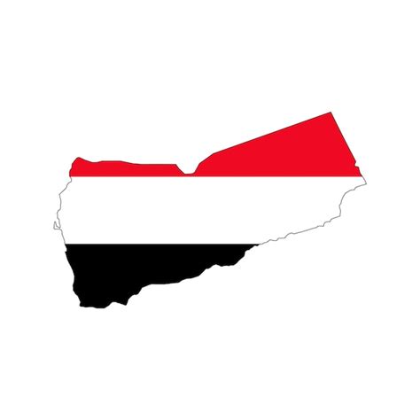 Premium Vector Yemen Map Silhouette With Flag On White Background