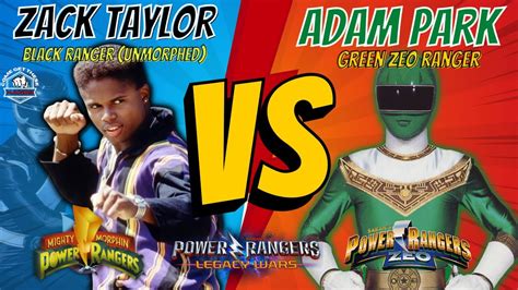 Power Rangers Legacy Wars Zack Taylor Black Ranger Unmorphed Vs Adam