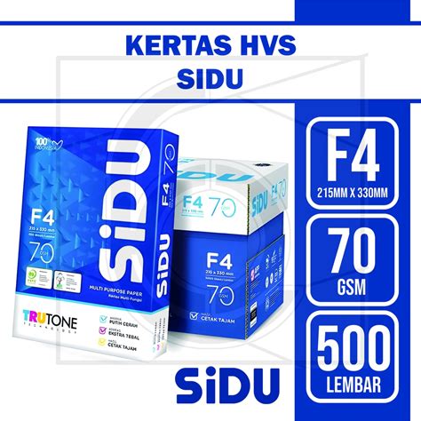 Jual Kertas Hvs Sidu F4 70 Gsm 1 Rim Shopee Indonesia