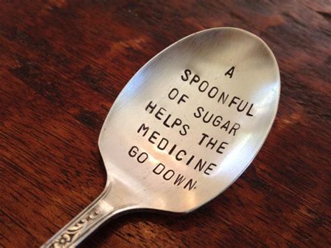 A Spoonful Of Sugar Helps The Medicine Go Down recycled silverware hand stamped sugar spoon The ...