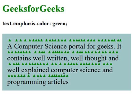 CSS text-emphasis-color Property - GeeksforGeeks