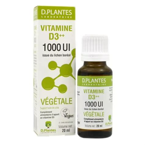 Vitamine D3 Végétale 1000 UI D Plantes Vitamine D3 20ml