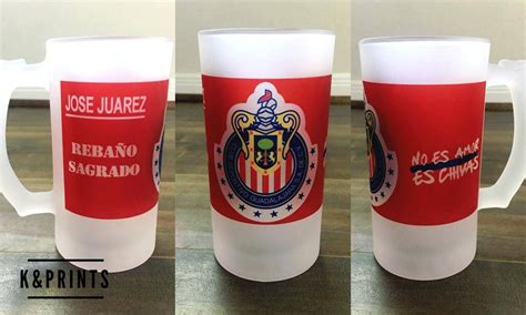 Chivas De Guadalajara Oz Clear Glass Beer Mug Tarro Etsy