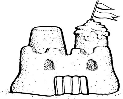 Sand Castle Clip Art Black And White Cute Coloring Page Sketch Coloring Page