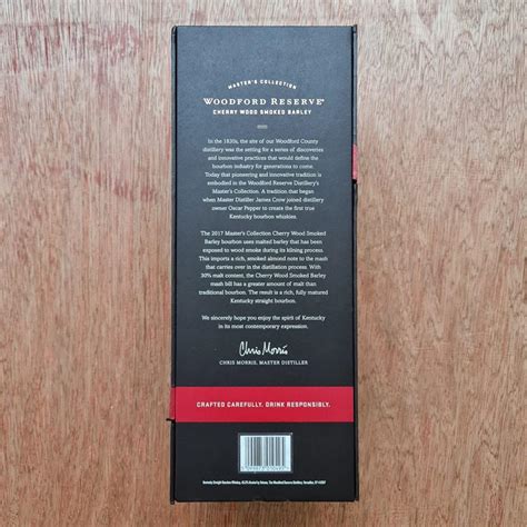 Woodford Reserve Cherry Wood Smoked Barley Food Drinks Alcoholic