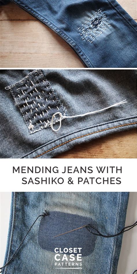 How To Fix Ripped Jeans With Visible Mending Sashiko And Denim Patches Diy Ripped Jeans