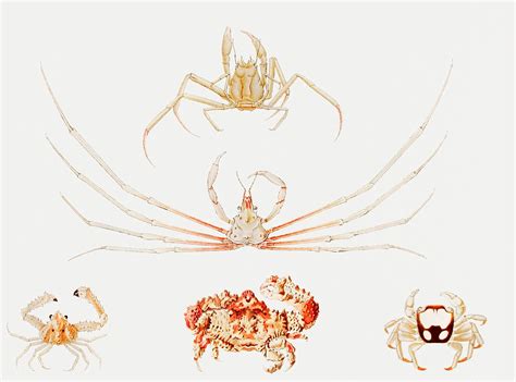 Crab varieties set illustration | Premium PSD - rawpixel