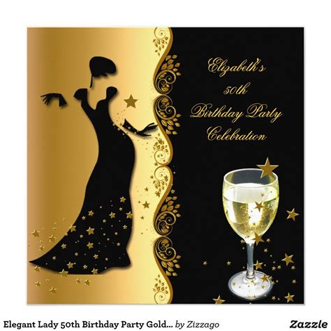 Fabulous 50 50th Birthday Party Deco Lady Red 2 Invitation Zazzle Artofit