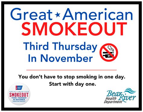 The Great American Smokeout Bear River Health Department