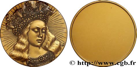 ART PEINTURE ET SCULPTURE Médaille uniface Femme couronnée fme 920365