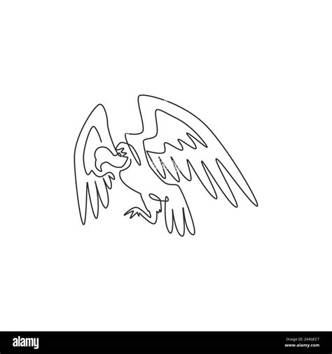 One Continuous Line Drawing Of Scary Vulture For Foundation Logo