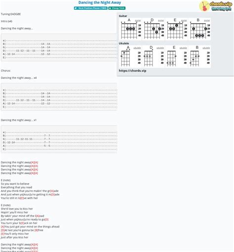 Hợp âm: Dancing the Night Away - cảm âm, tab guitar, ukulele - lời bài hát | chords.vip