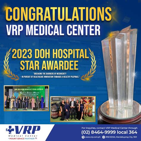 VRPMC won in the 2023 DOH Star Awards