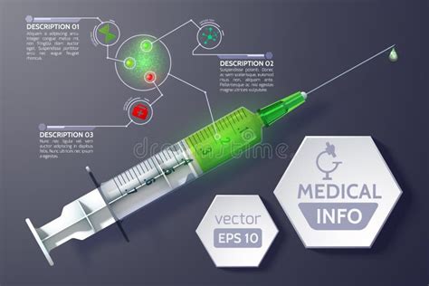 Medizinische Info Grafiken Satzvektor Entwurfsillustration Vektor