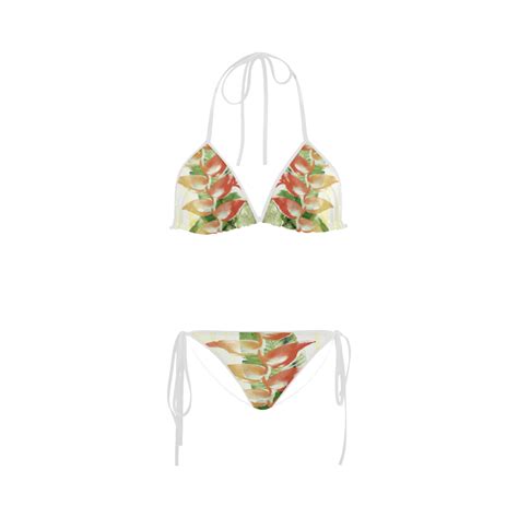 Tropical Heliconia Custom Bikini Swimsuit ID D
