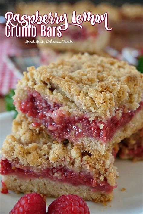 Raspberry Lemon Crumb Bars Great Grub Delicious Treats