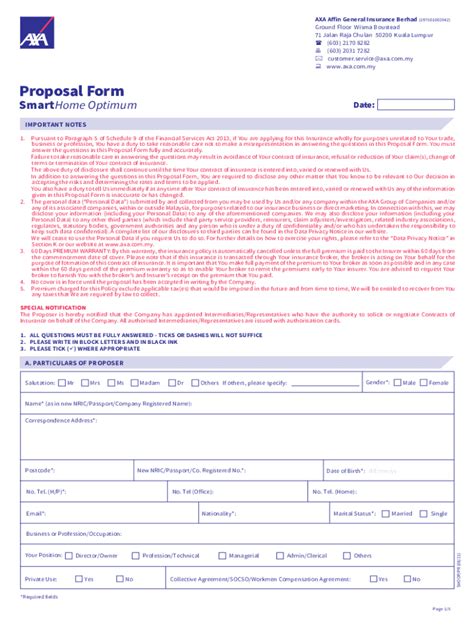 Fillable Online Proposal Form SmartHome Optimum V5 Fax Email Print