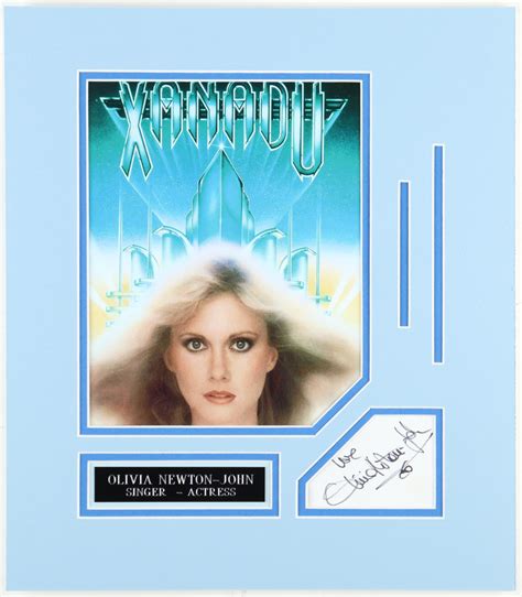 Olivia Newton John Signed Xanadu Custom Matted Cut Display Inscribed Love Beckett