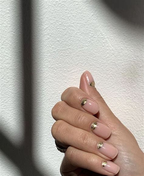 Nude Nails With Gold In Fire Nails Funky Nails Hair And Nails