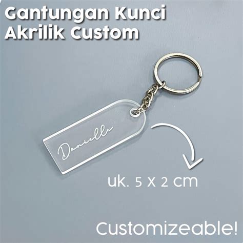 Jual Gantungan Kunci Akrilik Custom Nama Keychain Acrylic Shopee