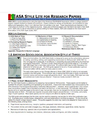 ASA Format - Examples, PDF