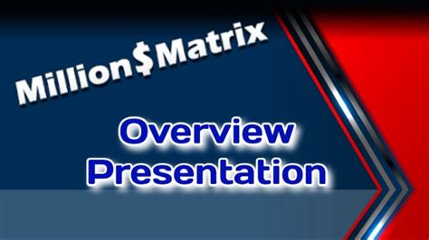 Million Dollar Matrix Overview Presentation Youtube