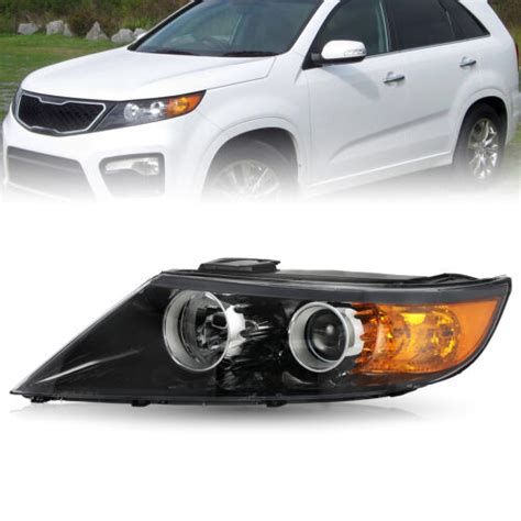 Headlight For 2011 2012 2013 Kia Sorento Halogen Black Amber Left