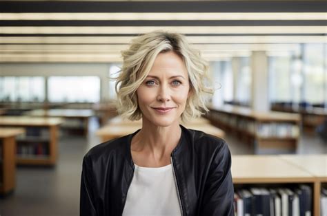 Premium Ai Image Ai Generated Image Of Mature Woman In The Library High Quality Photo