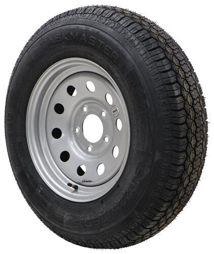 Taskmaster ST225 75D15 Bias Trailer Tire W 15 Vesper Silver Mod Wheel