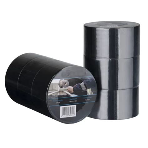 PVC Utility Duct Tape Black 48mm X 30m X 150mu Roll Health And Safety