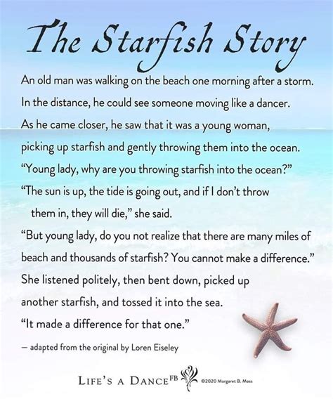 Starfish | Happy quotes, Random acts of kindness, Starfish story