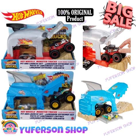 Jual Hot Wheels Hotwheels Monster Trucks Play Set Pit And Launch Dan Play Set Track Starter