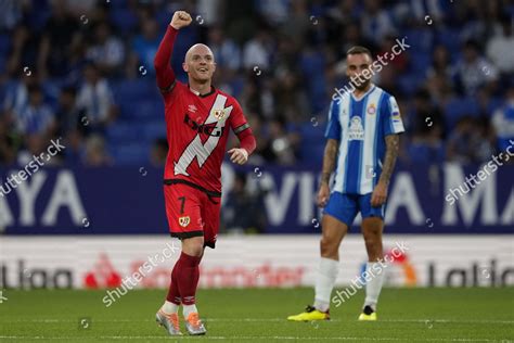 Rayo Vallecanos Striker Isi Palazon Celebrates Editorial Stock Photo