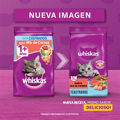 Whiskas Alimento Seco Para Gatos Castrados Mix Carne