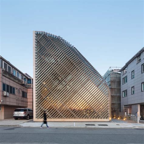 Aluminium Louvres Cover Facade Of House And Cafe In South Korea By And