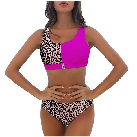 QUYUON Women Bikini Swimsuit 2 Piece Push Up Bathing Suit Leopard Print