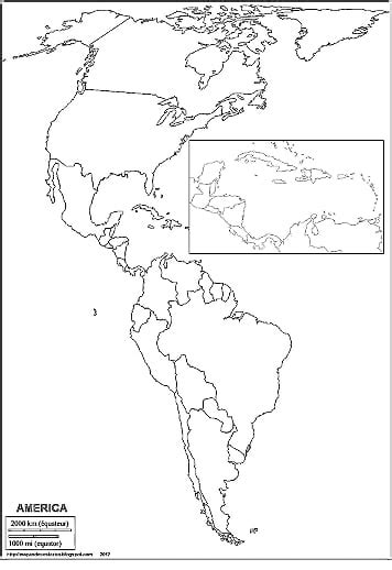 Mapa Mudo De America